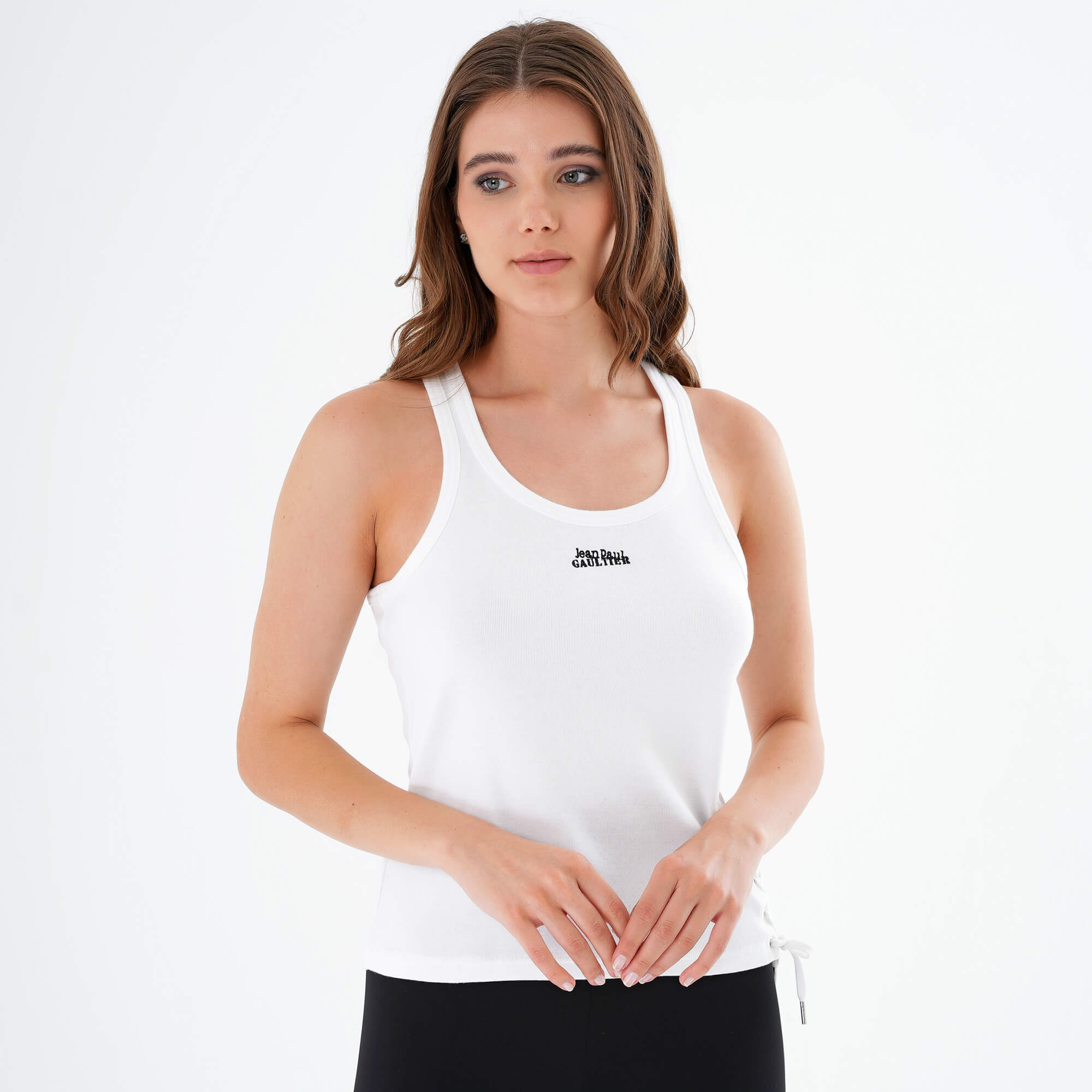 Jean Paul Gaultier - White Tank Top w Ribbed Detail M